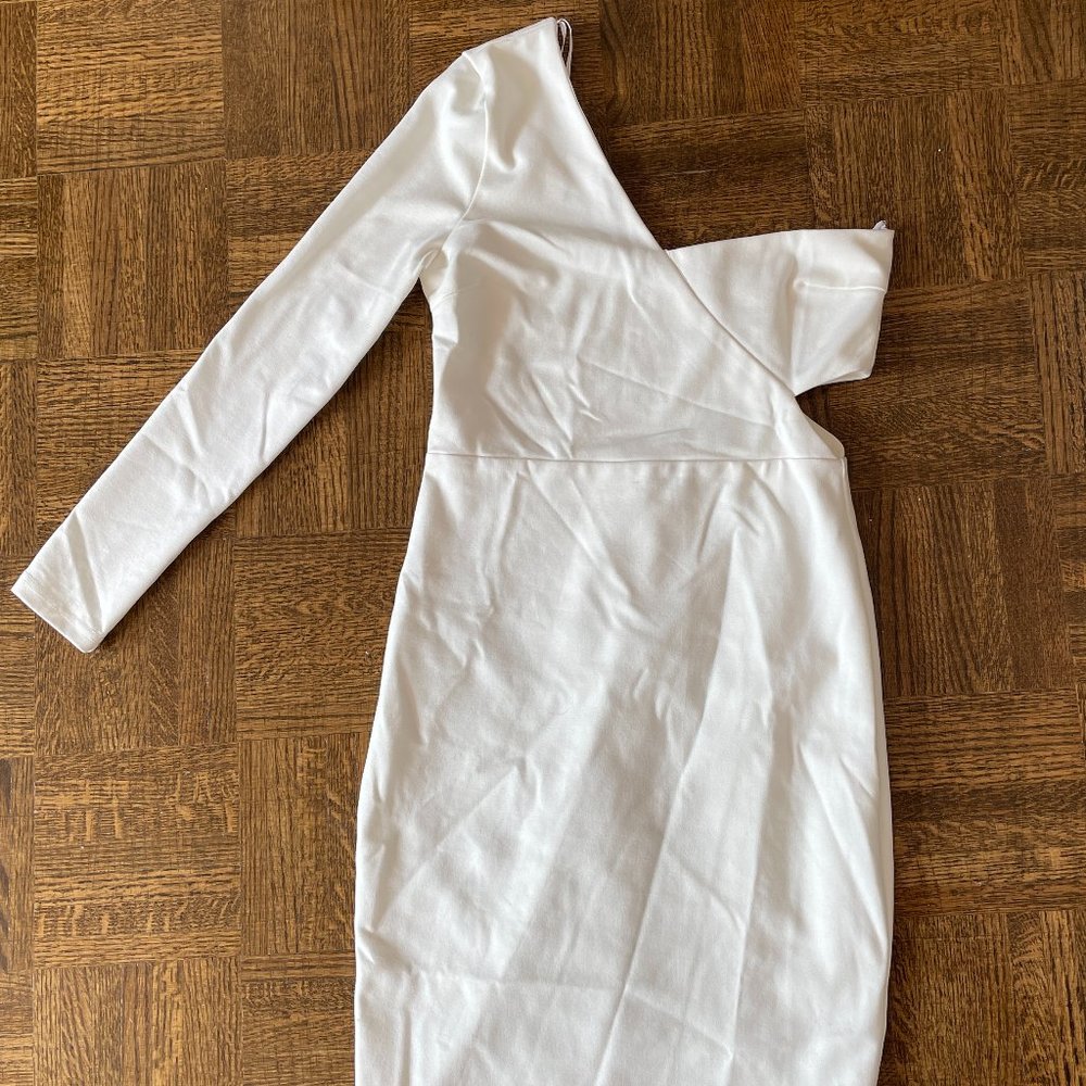 Lulus White A-symmetrical one shoulder Dress